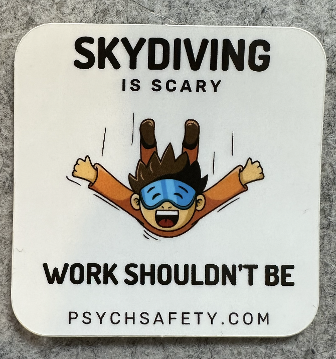 skydiving psychological safety sticker